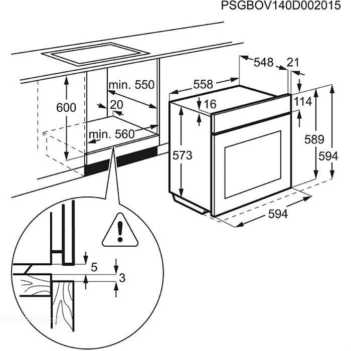 Электрический духовой шкаф electrolux eoc 5851 aox